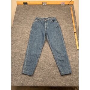 Vintage Lee High Waisted Mom Jeans Medium Wash Tapered Leg Made in USA Size 30